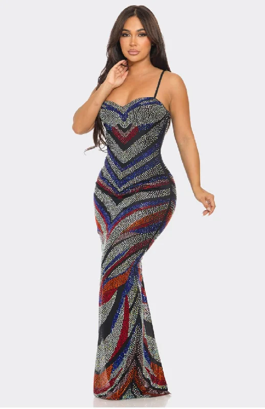 Ms Wifey Multi Color Rhinestone Dress Velvet unclassified dresses