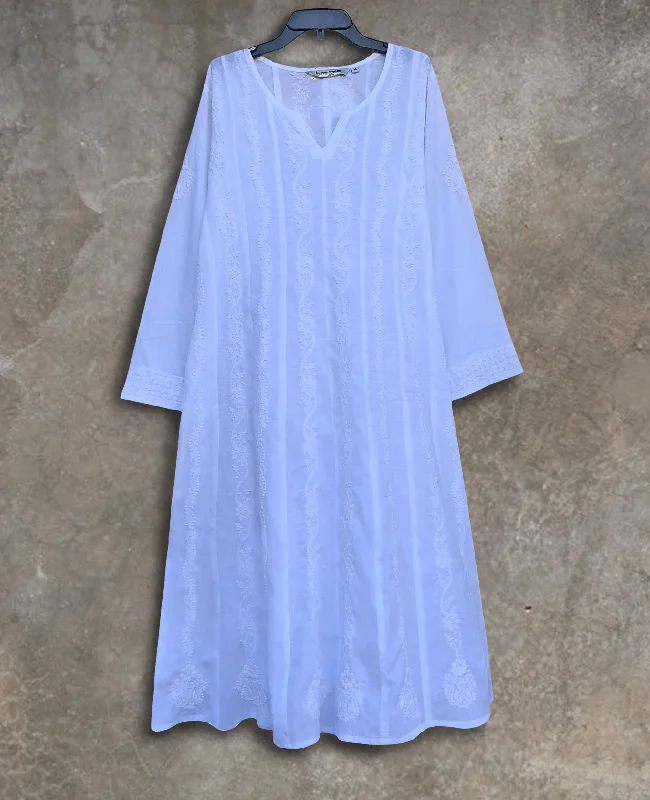 EMMA Pure Cotton Hand Embroidered Flared Tunic Dress Kurta: Made to Order/Customizable Earthy tone unclassified dresses EMMA Pure Cotton Hand Embroidered Flared Tunic Dress Kurta: Made to Order/Customizable Earthy tone unclassified dresses