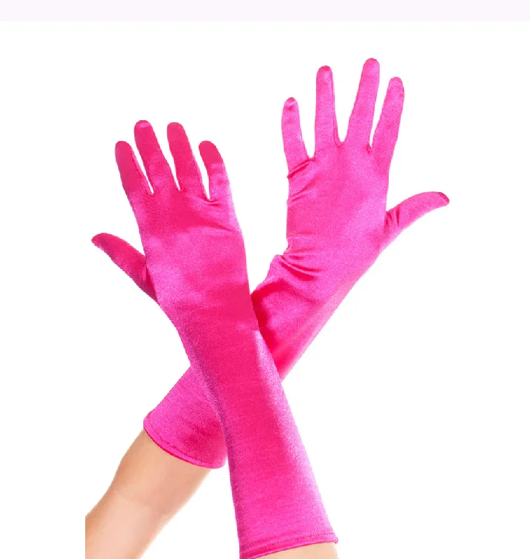 Dark Pink Satin Gloves Pastel unclassified dresses