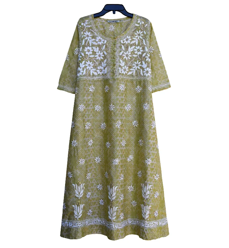 CHANDRIKA Chanderi Silk Hand Embroidered A Line Tunic Dress Kurta: Made to Order/Customizable Date night unclassified dresses CHANDRIKA Chanderi Silk Hand Embroidered A Line Tunic Dress Kurta: Made to Order/Customizable Date night unclassified dresses