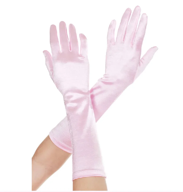 Light Pink Satin Gloves Monochrome unclassified dresses