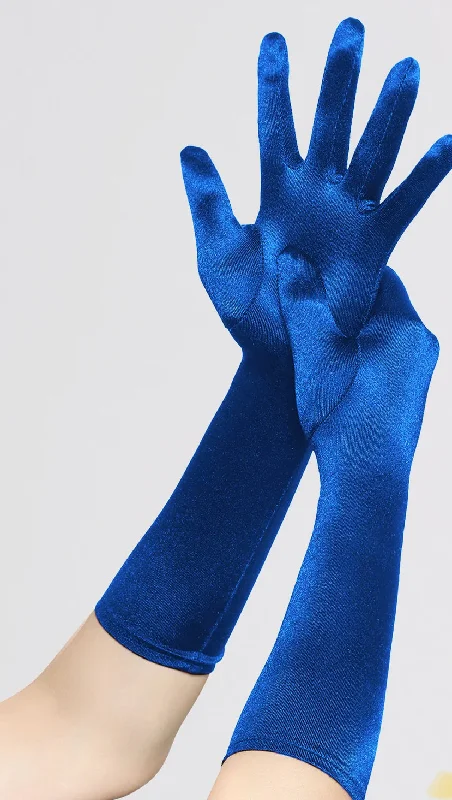 Royal Blue Satin Glove Bright color unclassified dresses