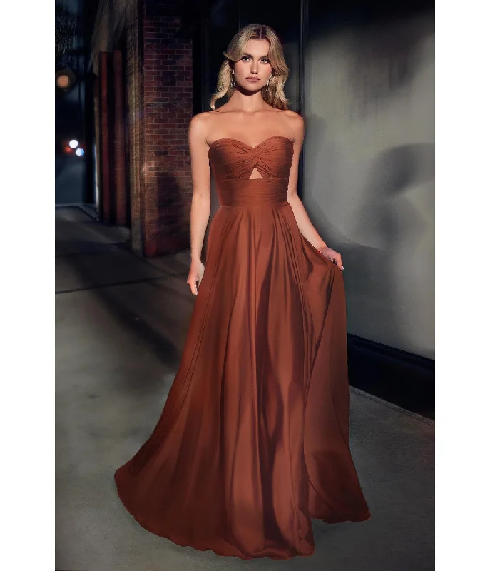 Cinderella Divine Sienna Satin Strapless Keyhole Evening Gown Boho unclassified dresses