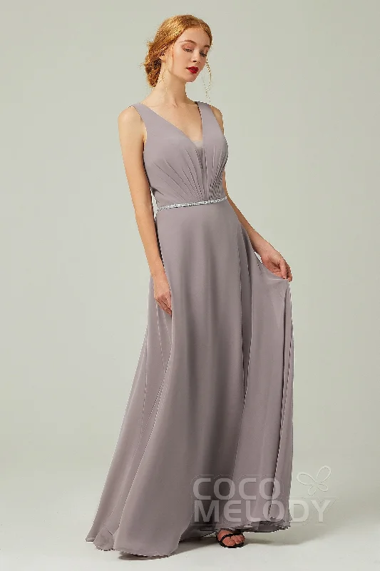 A-Line Floor Length Chiffon Bridesmaid Dress CB0332 Off-shoulder unclassified dresses