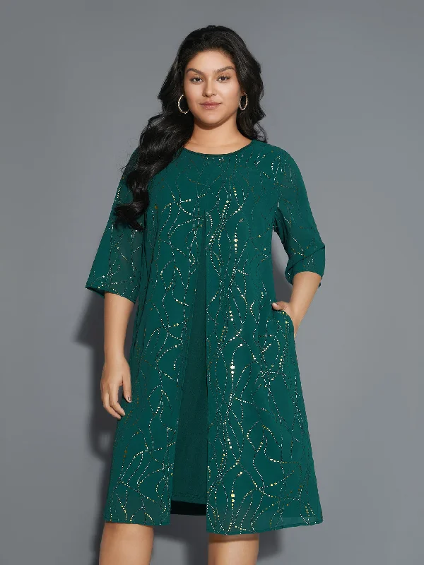 Glitter 2-In-1 Layered  Dress Satin unclassified dresses