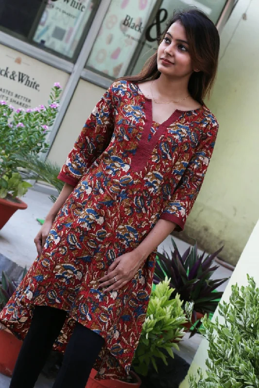 Ara Pure Cotton Embroidered Block Print Style Tunic with High Low Hem Soft fabric unclassified dresses Ara Pure Cotton Embroidered Block Print Style Tunic with High Low Hem Soft fabric unclassified dresses