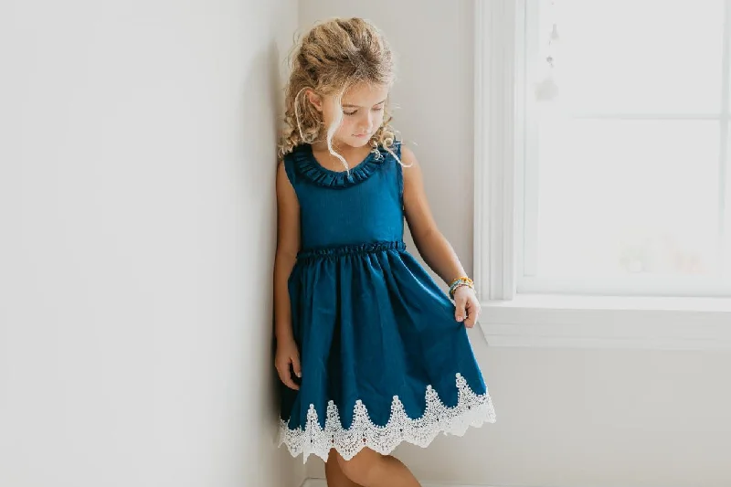Denim Lace Dress Loose Fit Denim Skirt