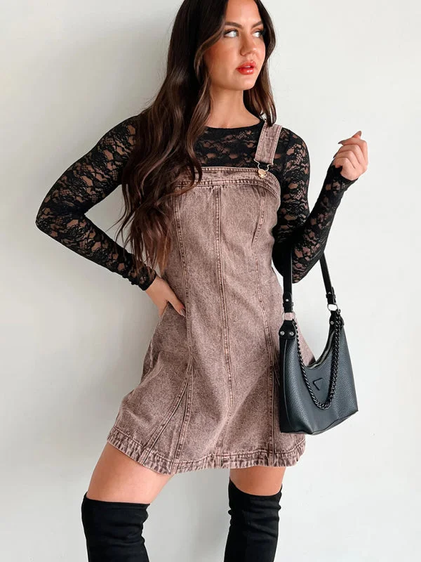 Blue Zone Planet | New Arrival Street All-match Denim Camisole Dress Denim Skirt Glam