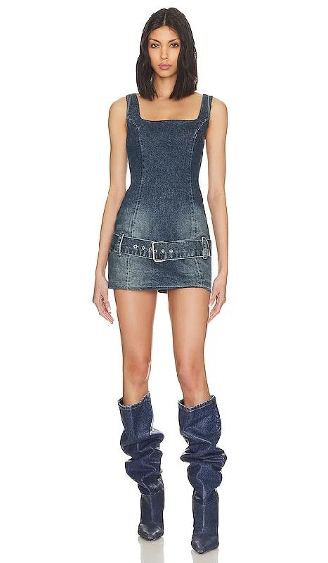 EB Denim Firefly Dress in Blue Mini Denim Skirt