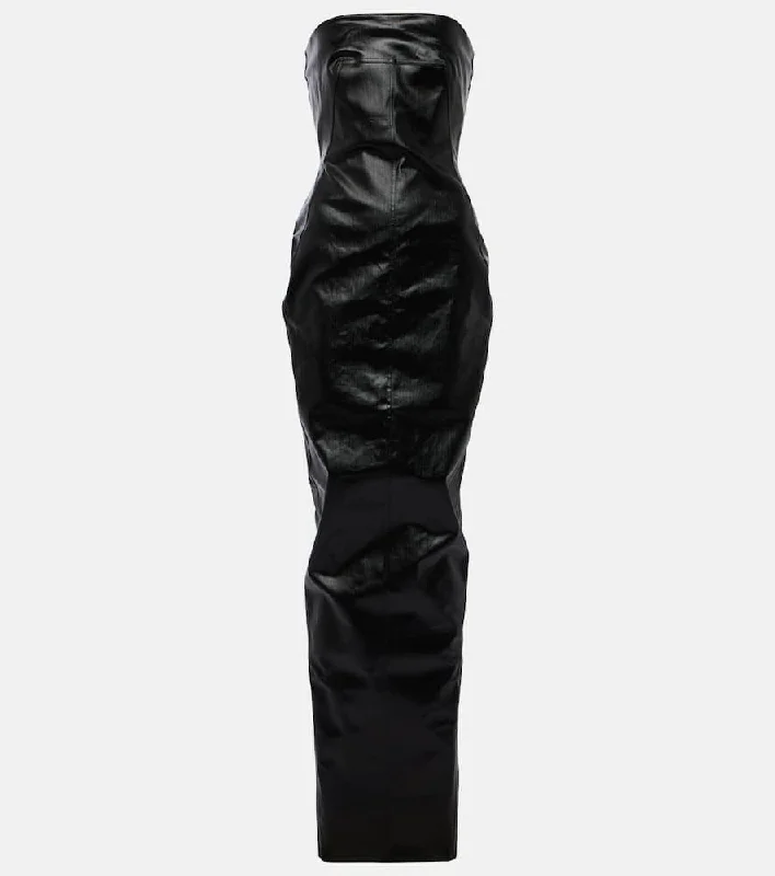 Rick Owens Denim bustier gown Button Detail Denim