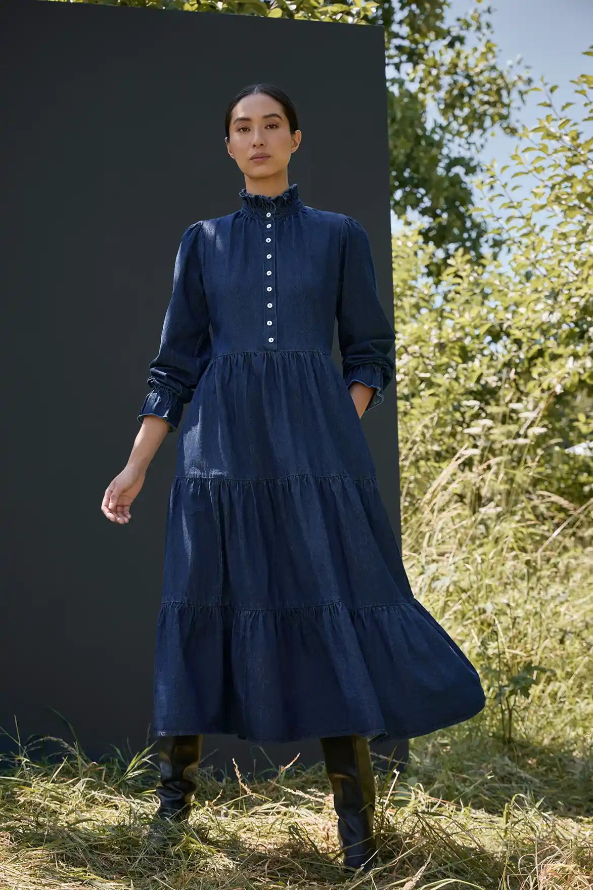 The Denim Agnes Dress Simple Denim Skirt