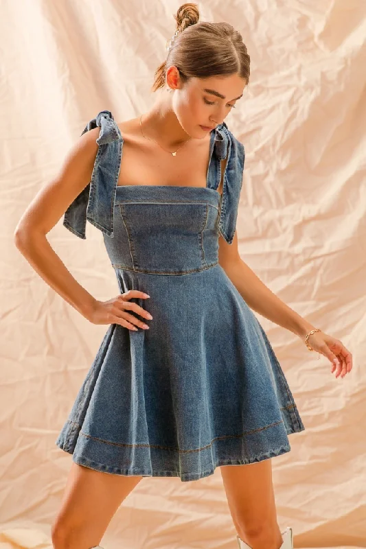 Never Apart Dress - Denim Full Denim Skirt