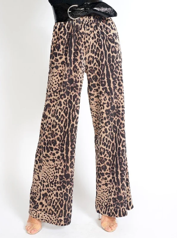 Bianca Velvet Pants in Leopard Print