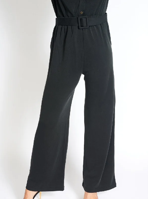 Office Day Easy Black Wide Leg Pants