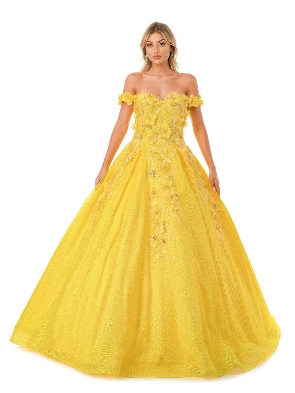 3D Floral Off Shoulder Ball Gown by Coya L2501