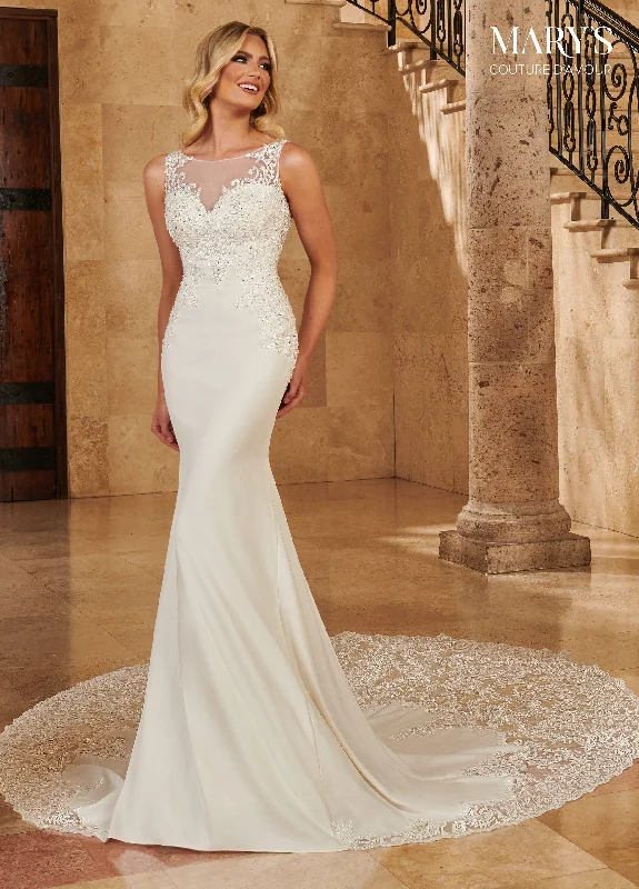 Crepe Mermaid Dress by Mary's Bridal MB4126