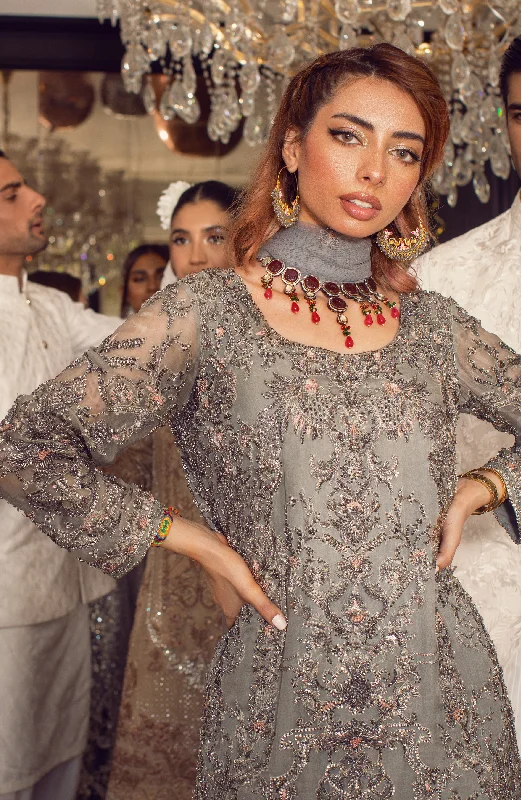 Embroidered Shirt Paired with a Shalwar and Dupatta