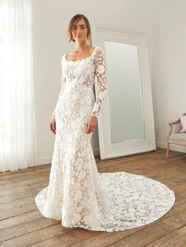 Long Sleeve Trumpet Bridal Gown by Adrianna Papell 31232