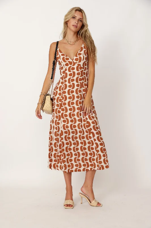 Perrin Printed Open Back Maxi Dress