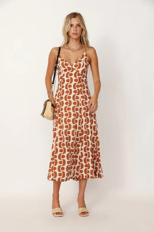 Perrin Printed Open Back Maxi Dress