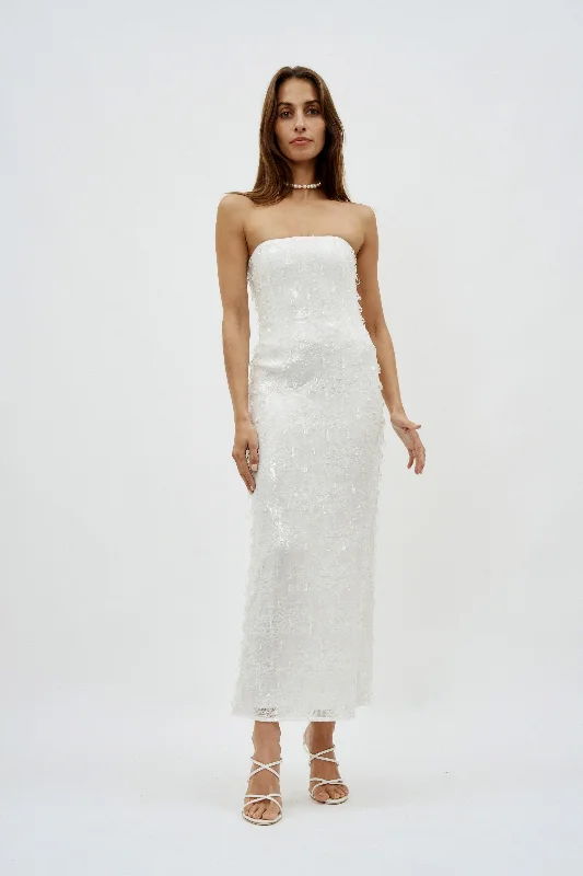 Preston White Midi Dress