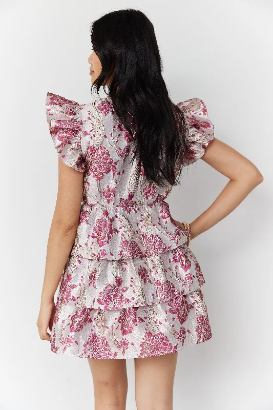 SALE - Robyn Ruffle Detail Tiered Mini Dress