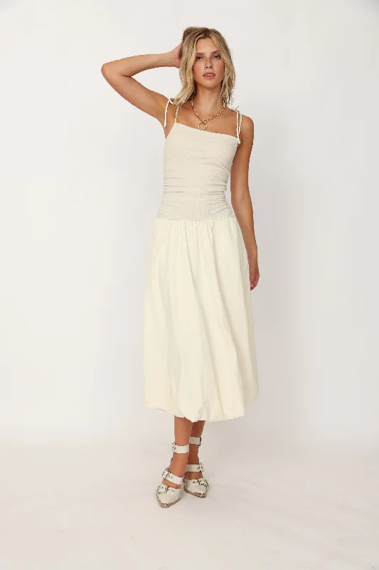 Safa Gathered Bodice Midi Dress