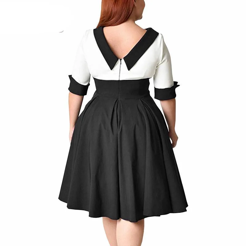 Vintage Half Sleeve Party Swing Dress