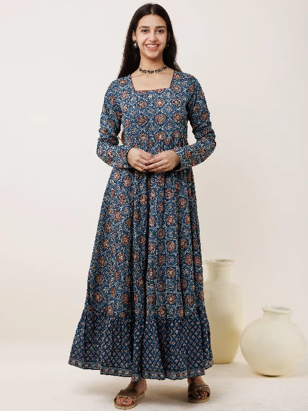 Ajrakh Noor Long Flared Dress