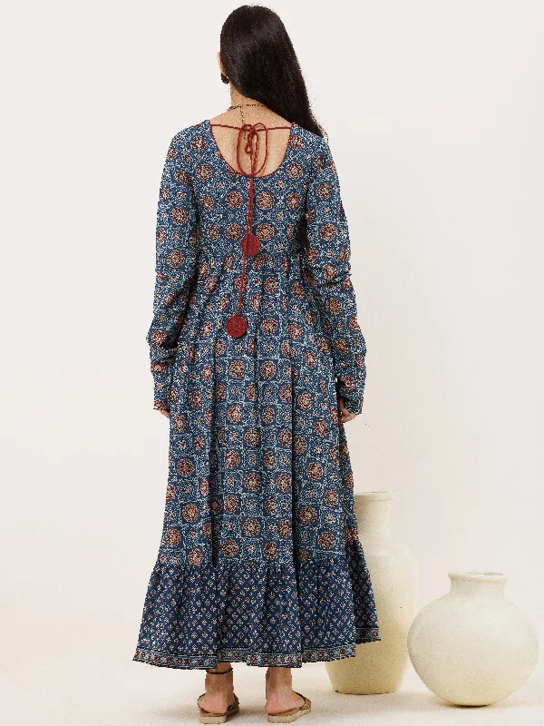 Ajrakh Noor Long Flared Dress