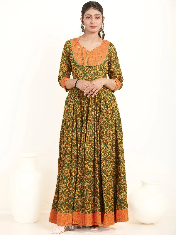 Fiza Zubeda Flared Long Ajrakh Dress