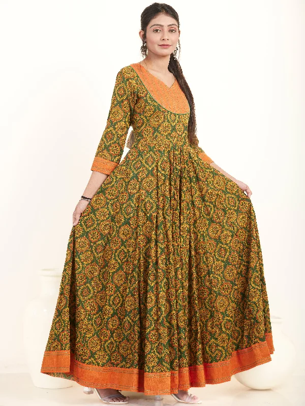 Fiza Zubeda Flared Long Ajrakh Dress