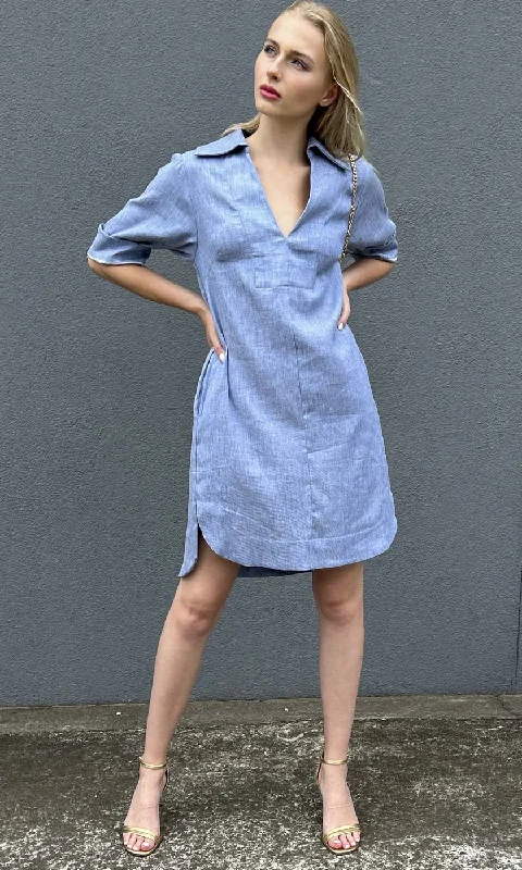 HOSS Ginger Dress - Blue Denim