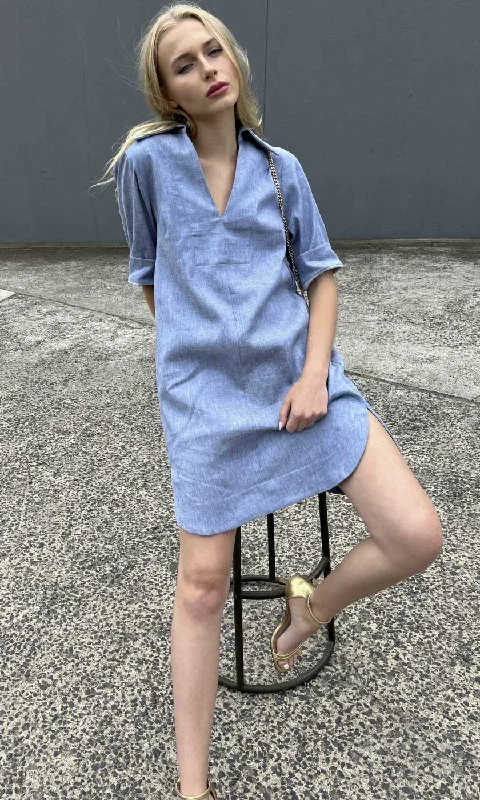 HOSS Ginger Dress - Blue Denim