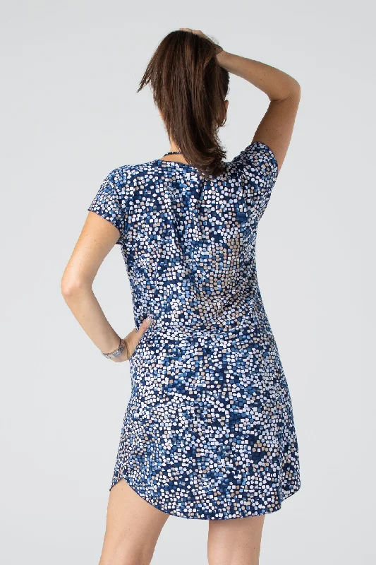 Pebbles Print Short Sleeve Jersey Shift Dress