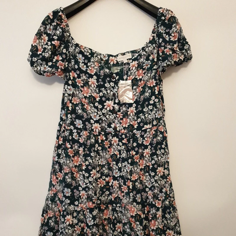 Apricot Green Floral Print Dress Uk12****Ref V66 Spring floral dresses